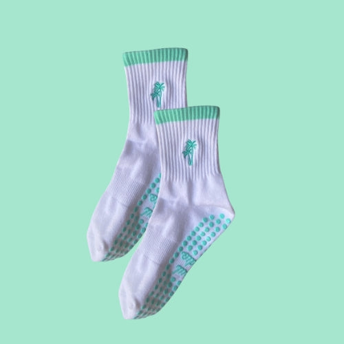 Palm Tree Pilates Socks