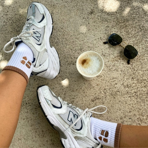 Coffee lover Pilates socks for women